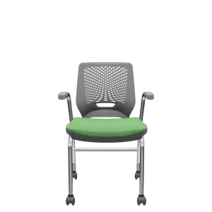 CADEIRA BEEZI FIXA 4 PÉS COM RODÍZIO